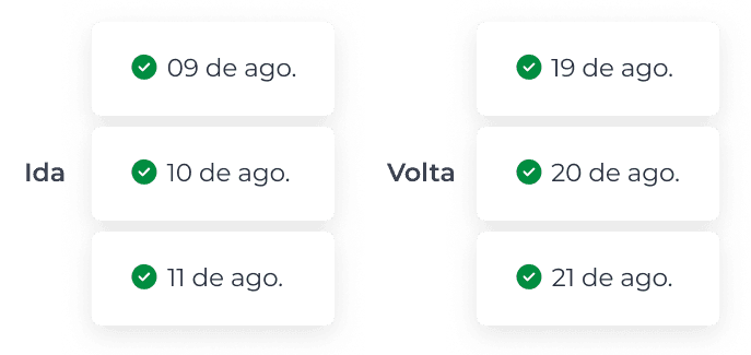 Calendário de seleção de datas flexíveis