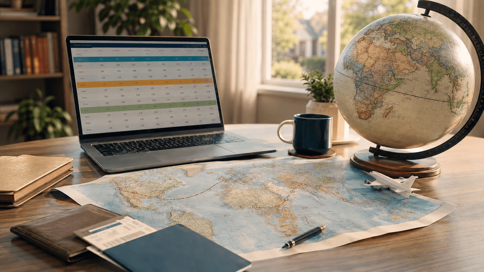 Planejamento de uma viagem de volta ao mundo com consulta à tabela de milhas aéreas