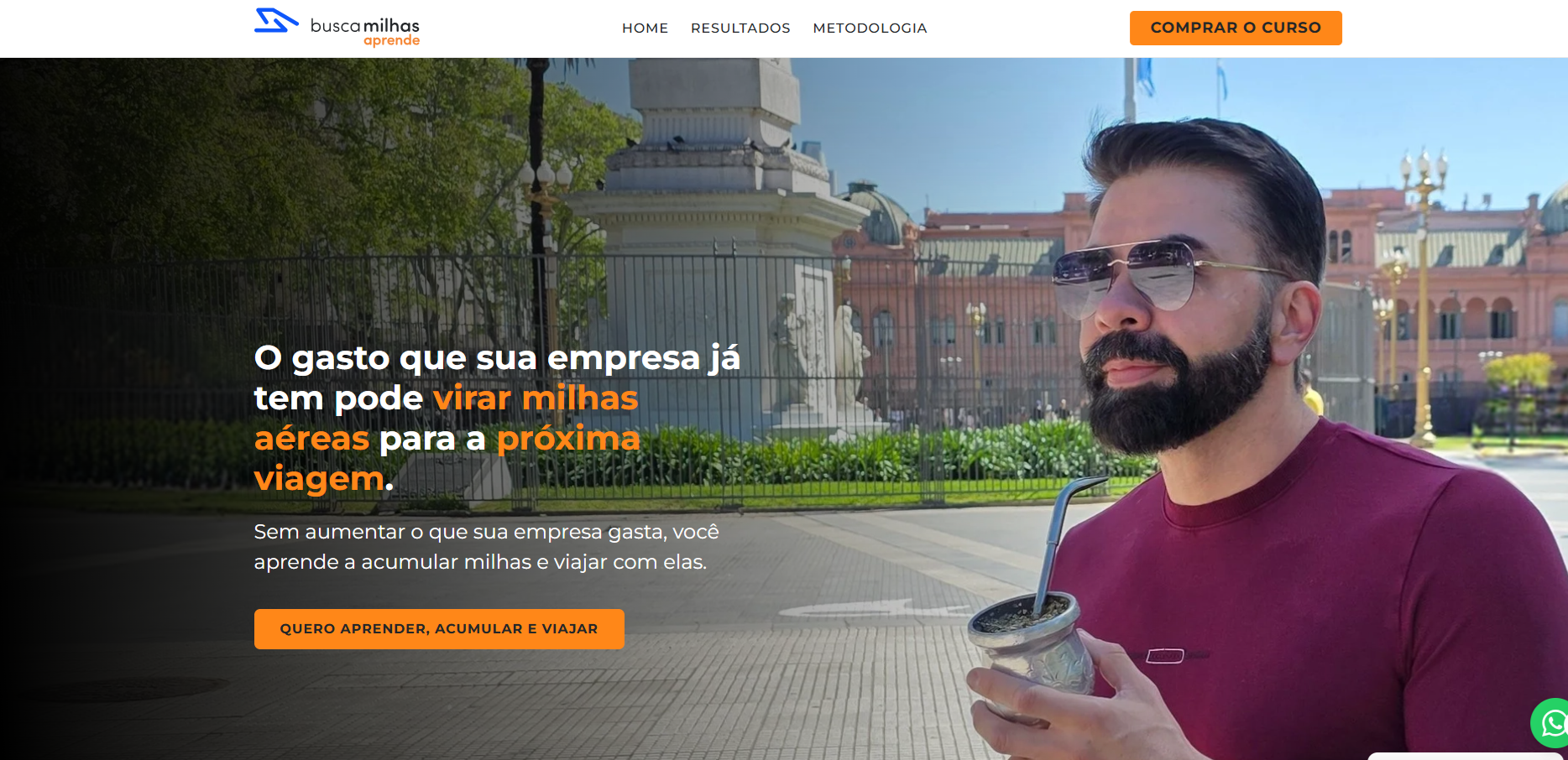ágina do Busca Milhas Aprende com a chamada “O gasto que sua empresa já tem pode virar milhas aéreas para a próxima viagem